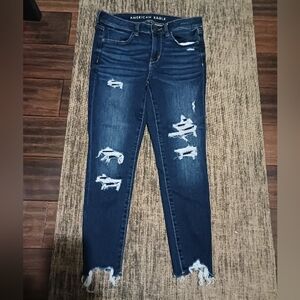 American Eagle Size 6 X-Short Blue Denim Jegging